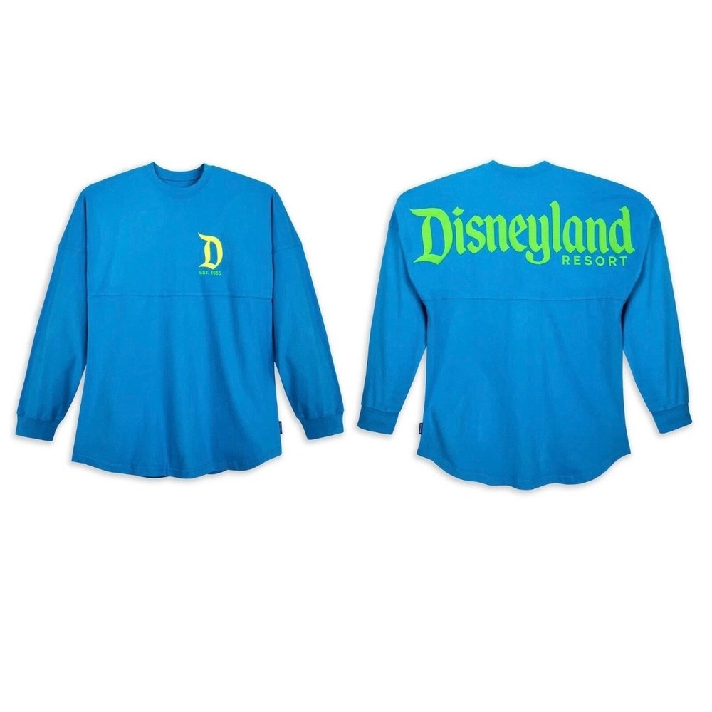 Disney Spirit Jersey Adult XXL Blue Green Disneyland Resort Est 1955 LS Shirt